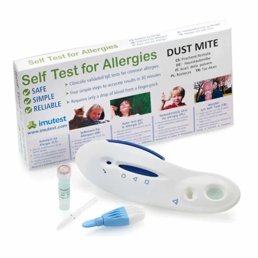 Hausstaub Allergie Test Packung und INhalt