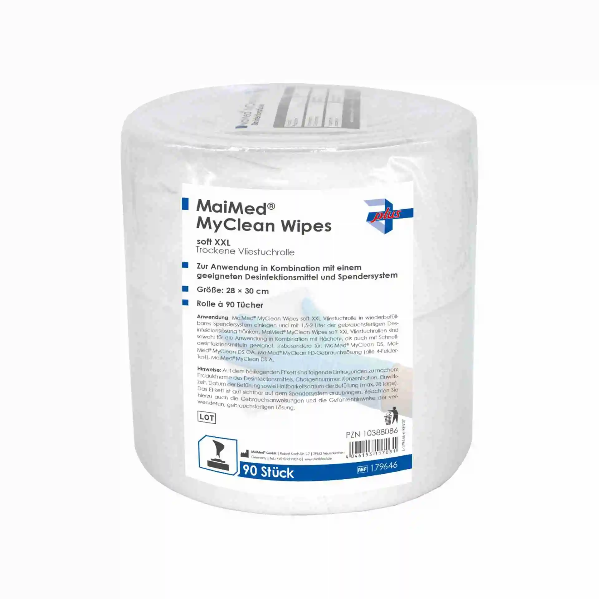 MaiMed® MyClean Wipes soft XXL – trockene Vliestuchrolle 28×30 cm, glatte Oberfläche