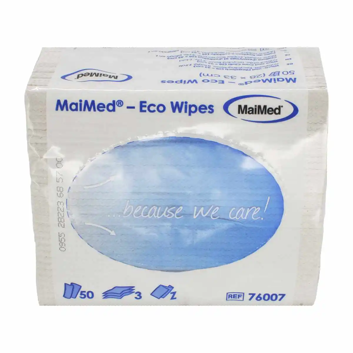 MaiMed® Eco Wipes Wischtücher aus Recycling-Tissue mit Z-Falz in der Spenderpackung für Waschräume, Praxen und öffentliche Sanitärbereiche