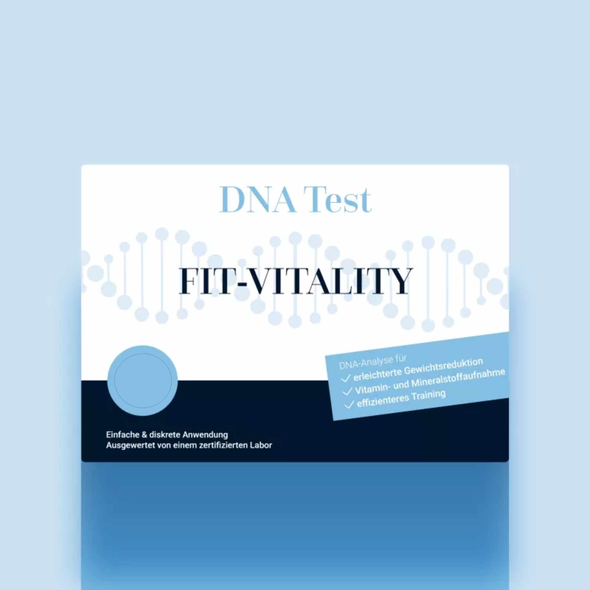 Fit-Vitality DNA-Test – Genetische Fitness- und Trainingsanalyse | MYBODY Lab Fit-Vitality DNA-Test Verpackung – genetische Fitnessanalyse für Training und Regeneration