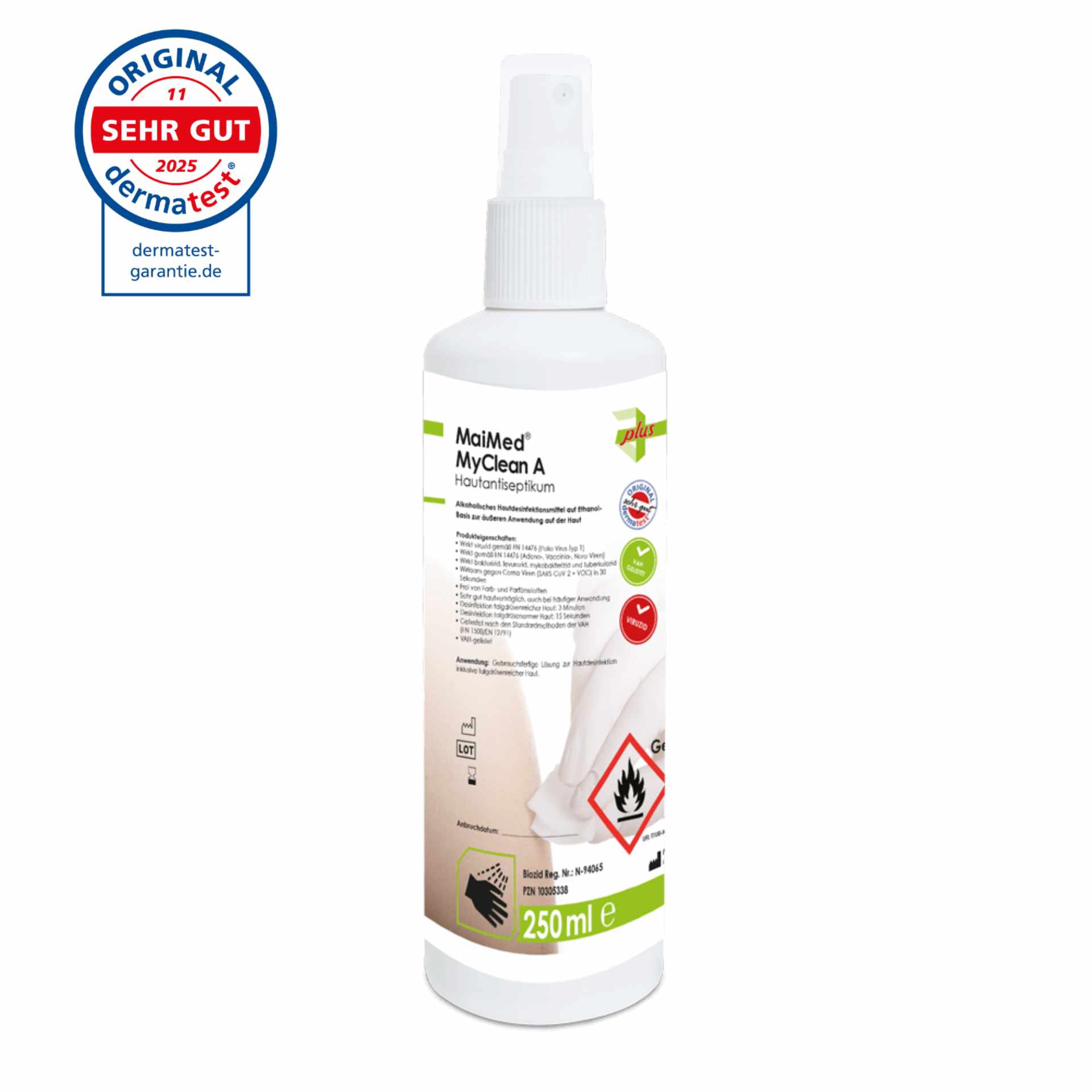 MaiMed® MyClean A – Hautantiseptikum 250 ml MaiMed® MyClean A Hautantiseptikum 250 ml Sprühflasche – alkoholisch, viruzid, VAH-gelistet