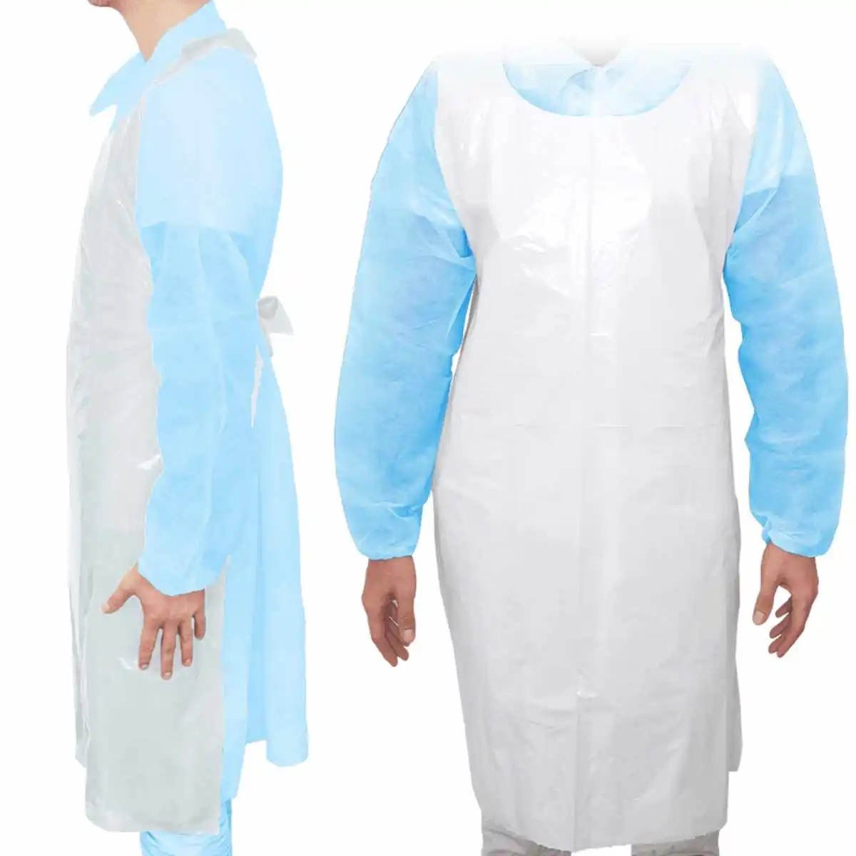 MaiMed Apron Light PE Einwegschürze in Weiß aus Polyethylen für hygienische Arbeitsbereiche in Klinik, Pflege und Lebensmittelindustrie.