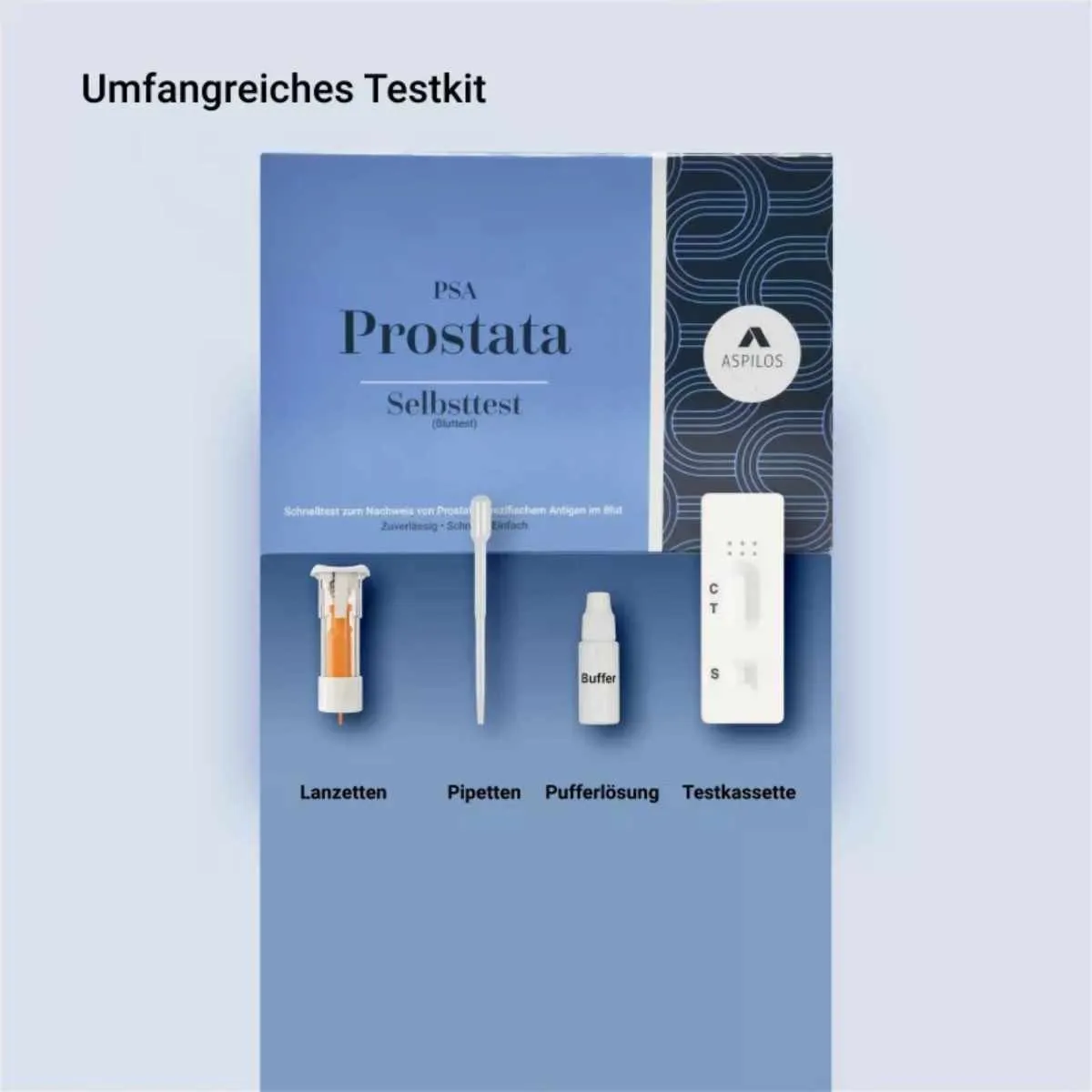 Lieferumfang des Prostata PSA Selbsttests für Zuhause