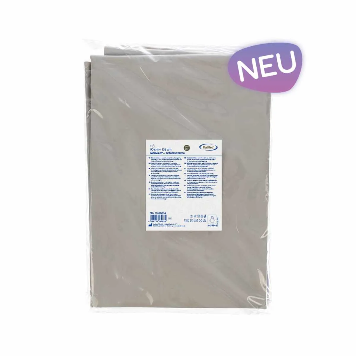 Verpackung der glatten, flüssigkeitsabweisenden Polyurethanbeschichtung der MaiMed Schutzschürze