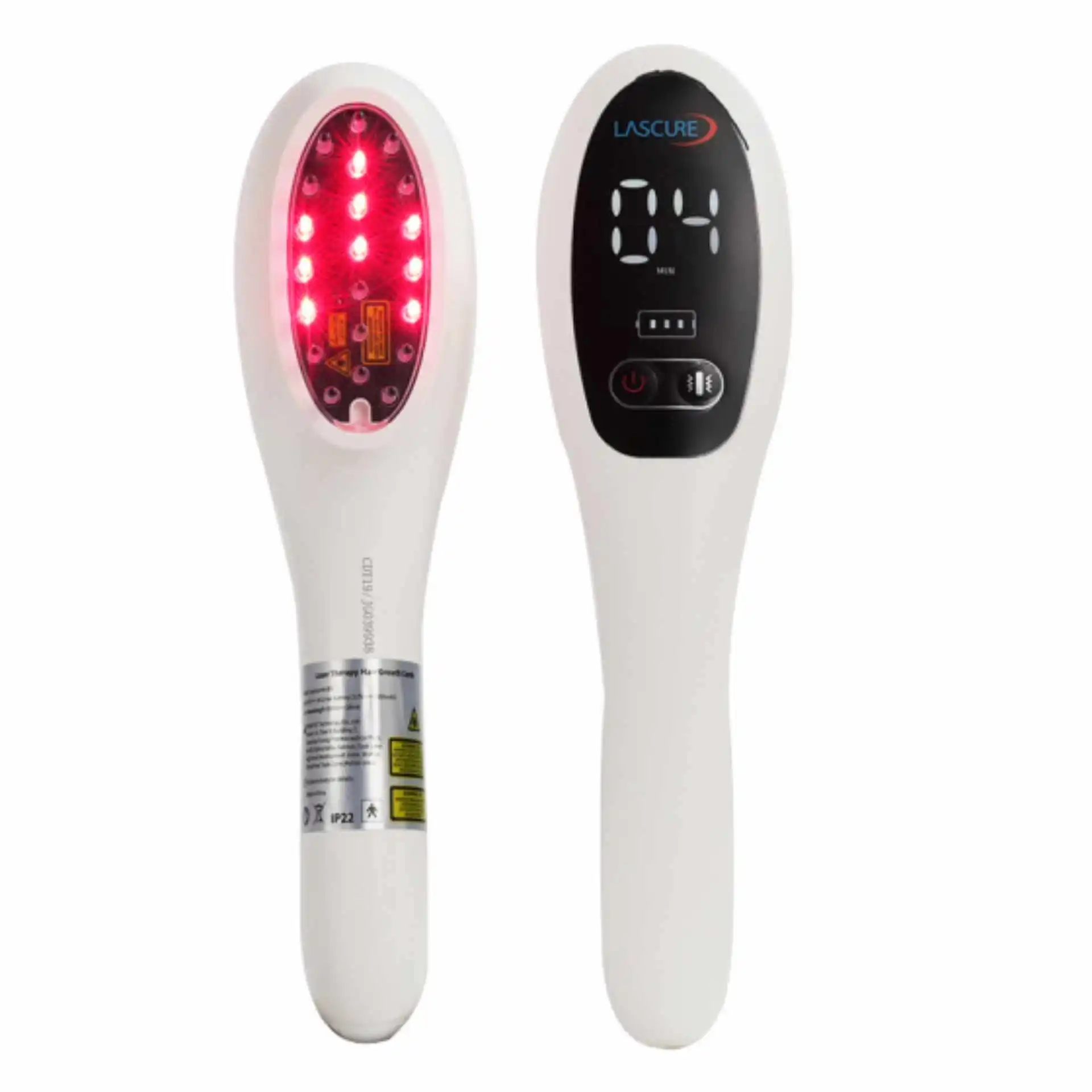 Laser-Haarwuchskamm Vorder- und Rückseite – 7 Laserdioden 650 nm und digitales Display mit Timer