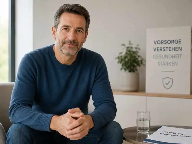 Person mittleren Alters in ruhigem Vorsorgekontext
