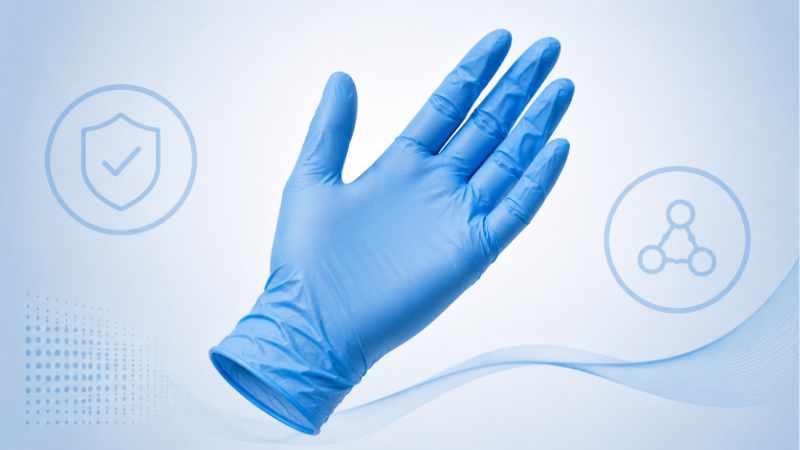 Hybrid-Einmalhandschuhe in Blau