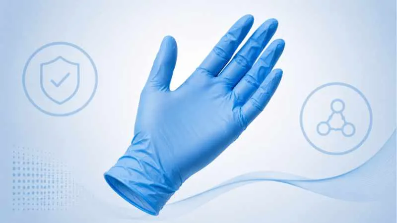 Hybrid-Einmalhandschuhe in Blau