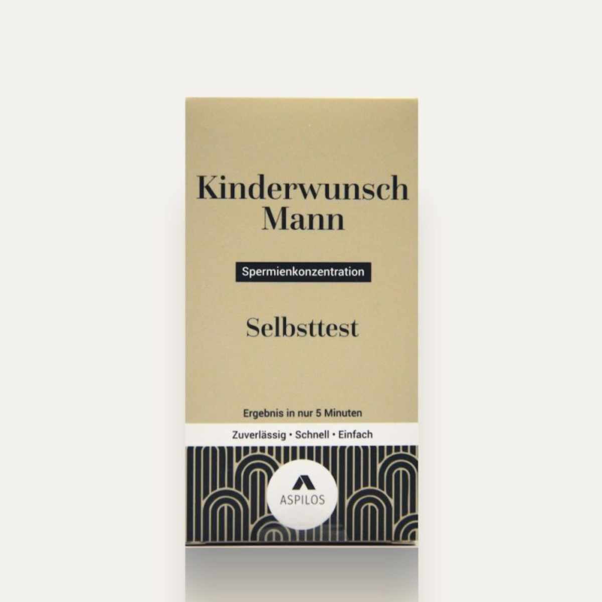 Aspilos Kinderwunsch Mann Selbsttest zur Bestimmung der Spermienkonzentration, Verpackung Vorderseite