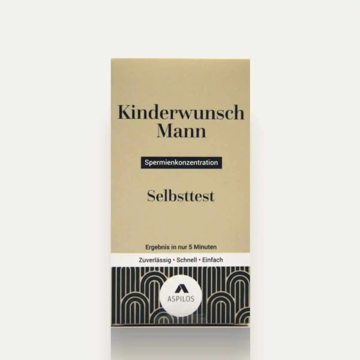 Aspilos Kinderwunsch Mann Selbsttest zur Bestimmung der Spermienkonzentration, Verpackung Vorderseite