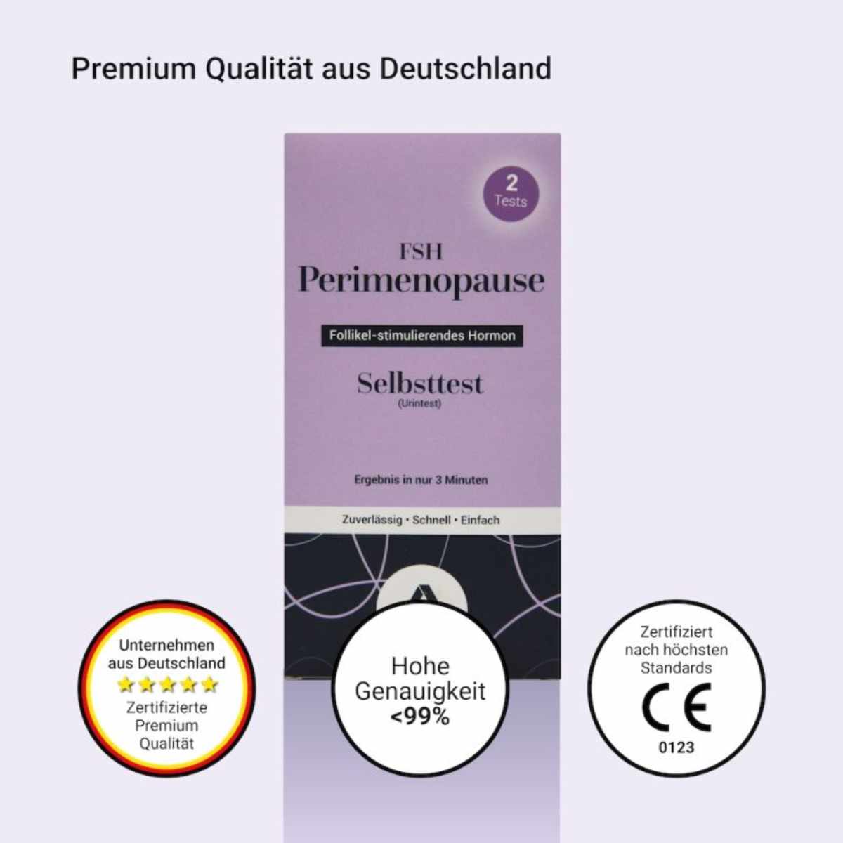 FSH Perimenopause Selbsttest mit CE-Kennzeichnung und Qualitätsangaben