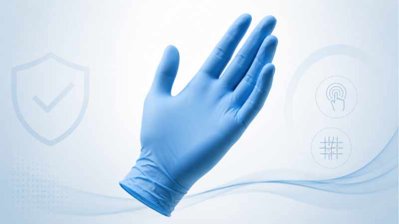 Blaue Nitril-Einmalhandschuhe