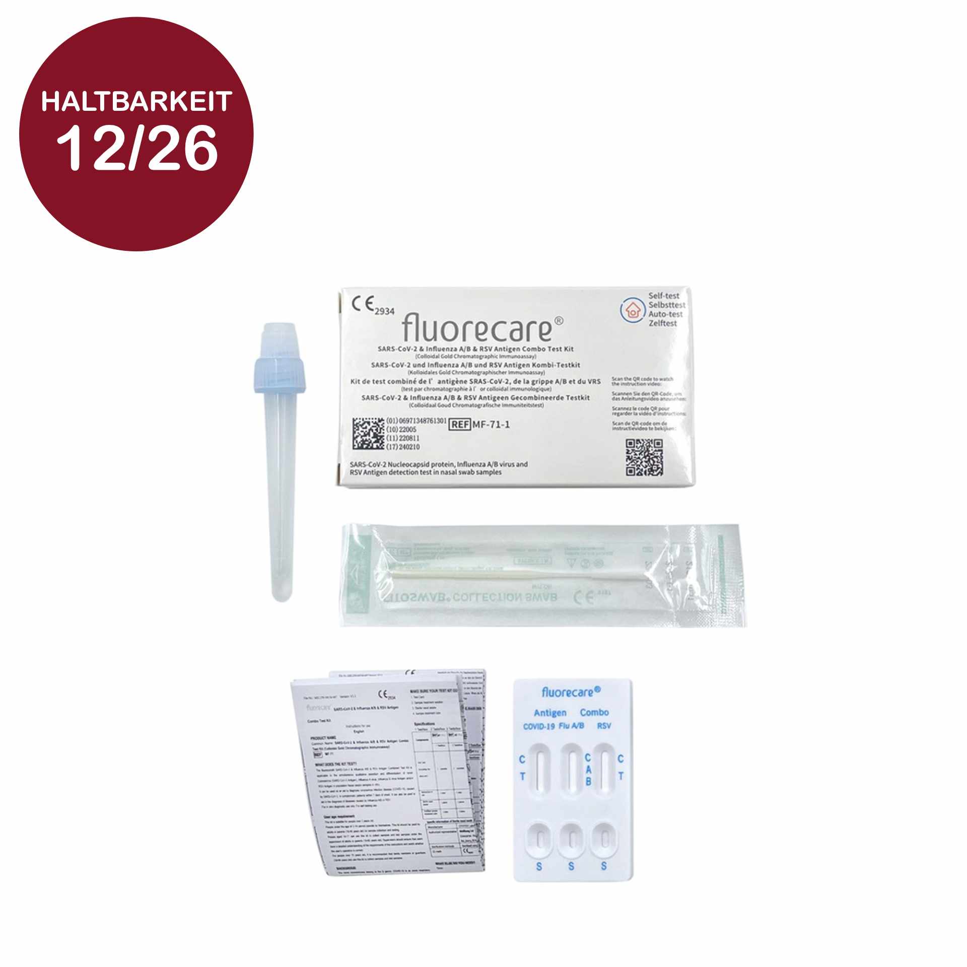 Fluorecare-1er-Selbsttest Inhalt