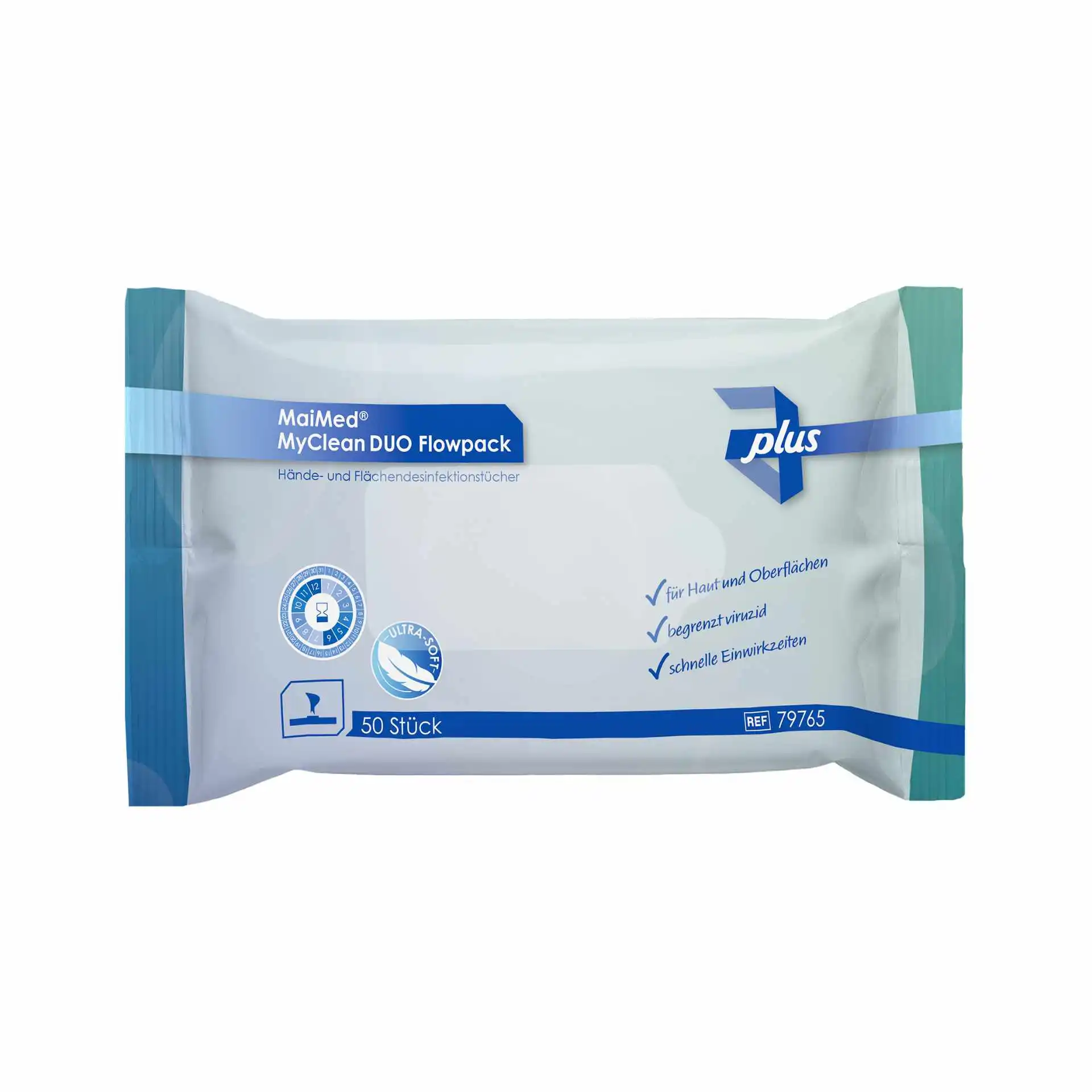 MaiMed® MyClean DUO Flowpack – Hände- und Flächendesinfektionstücher MaiMed® MyClean DUO Flowpack – Alkoholhaltige Hände- und Flächendesinfektionstücher