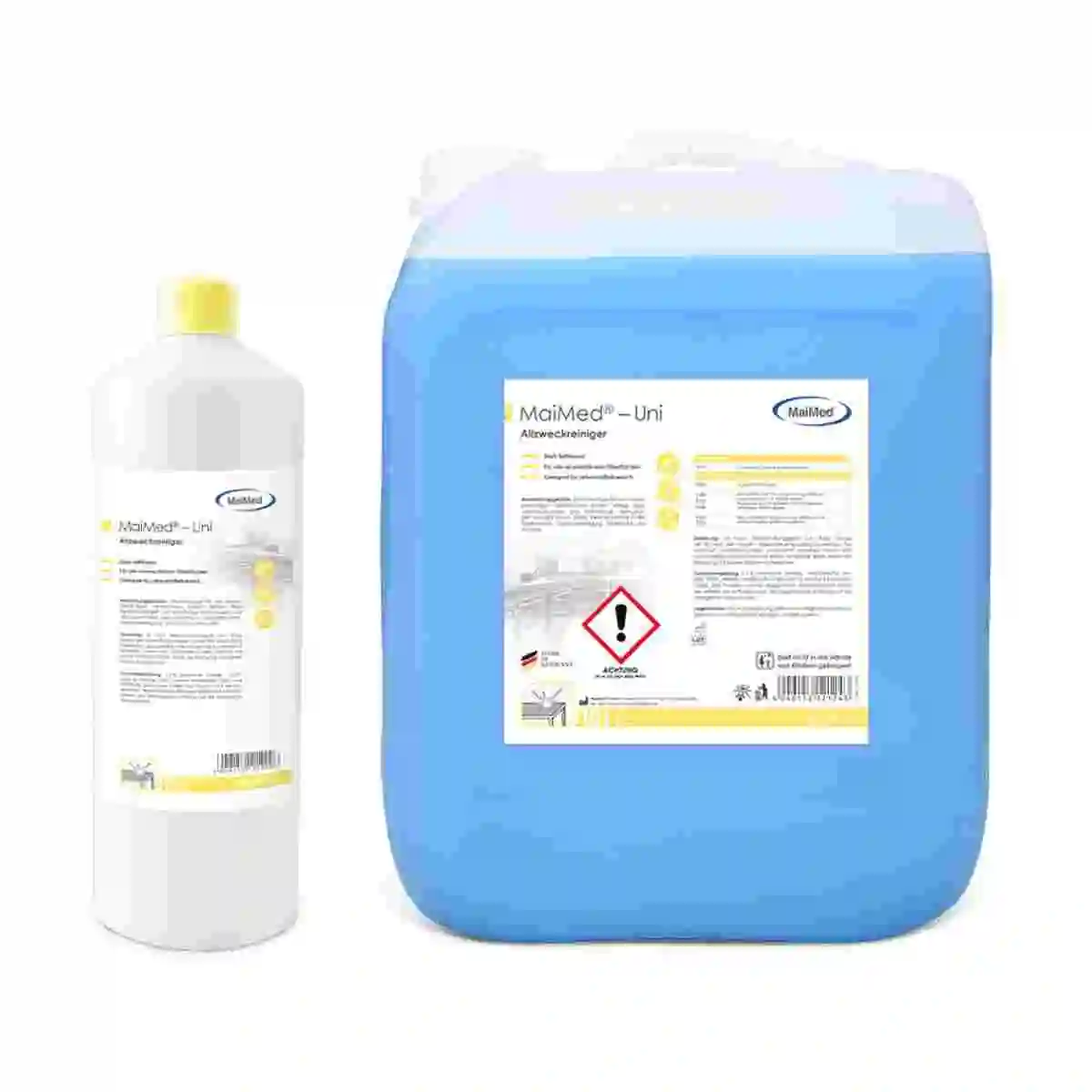 MaiMed Uni Allzweckreiniger in 1 Liter und 10 Liter Gebinden für die professionelle Flächenreinigung