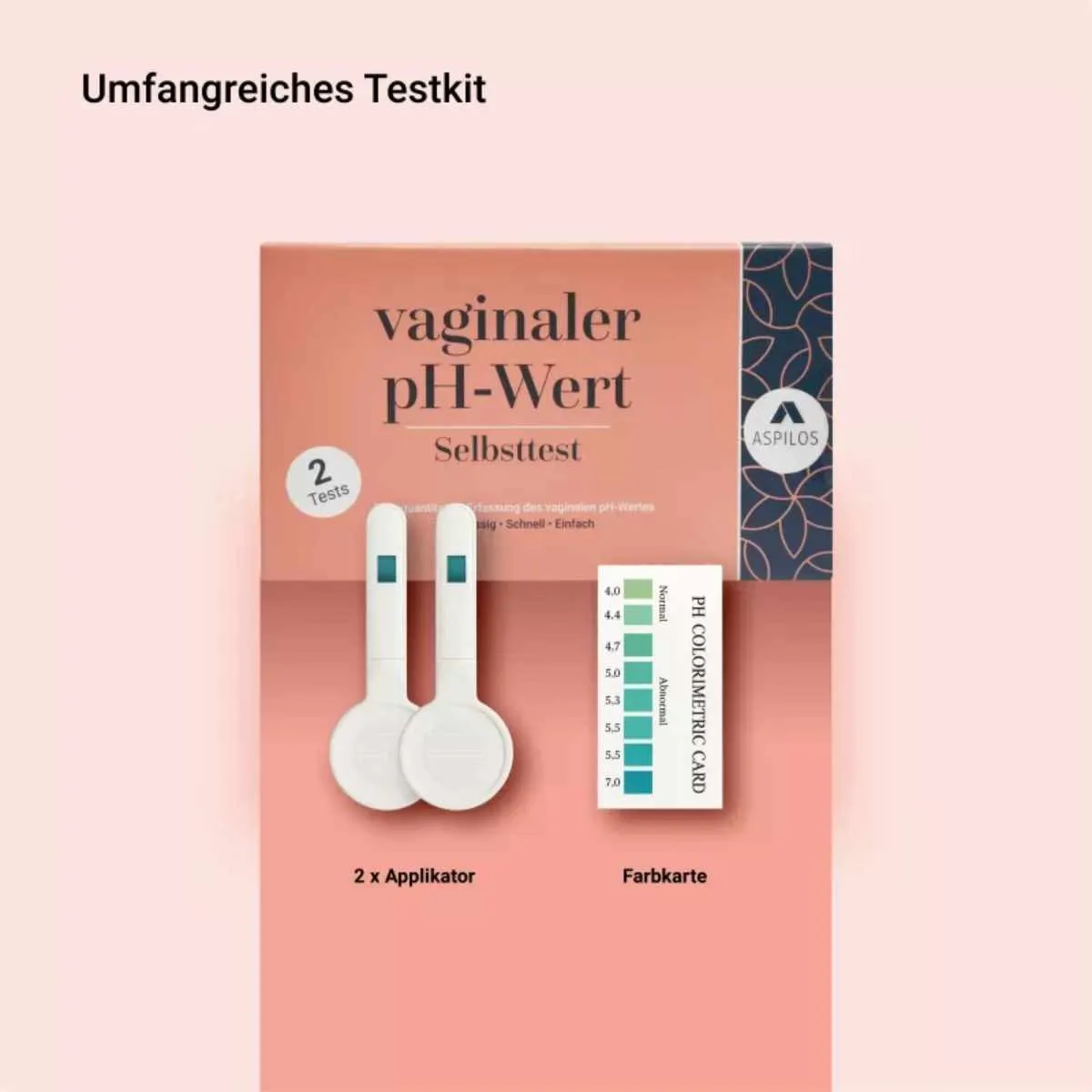 Lieferumfang des Vaginaler pH-Wert Selbsttests für Zuhause