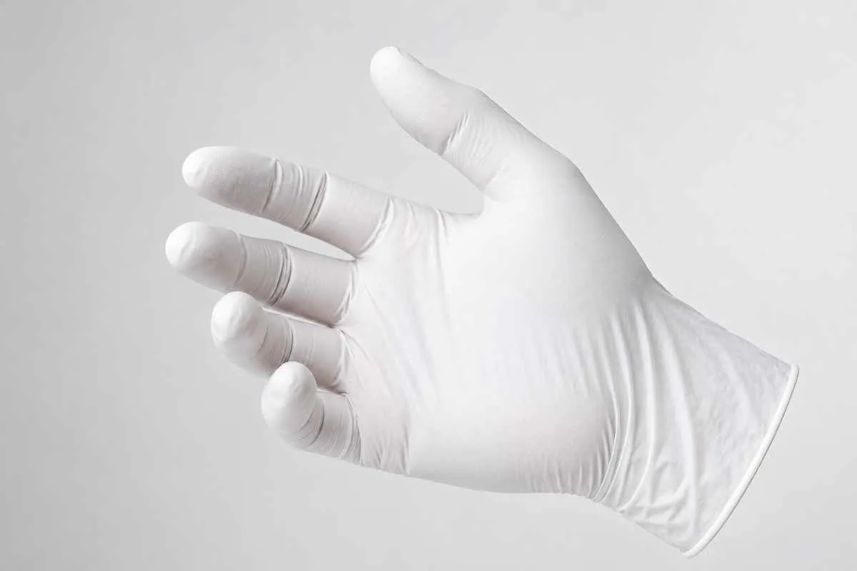 Weißer Nitril Handschuh