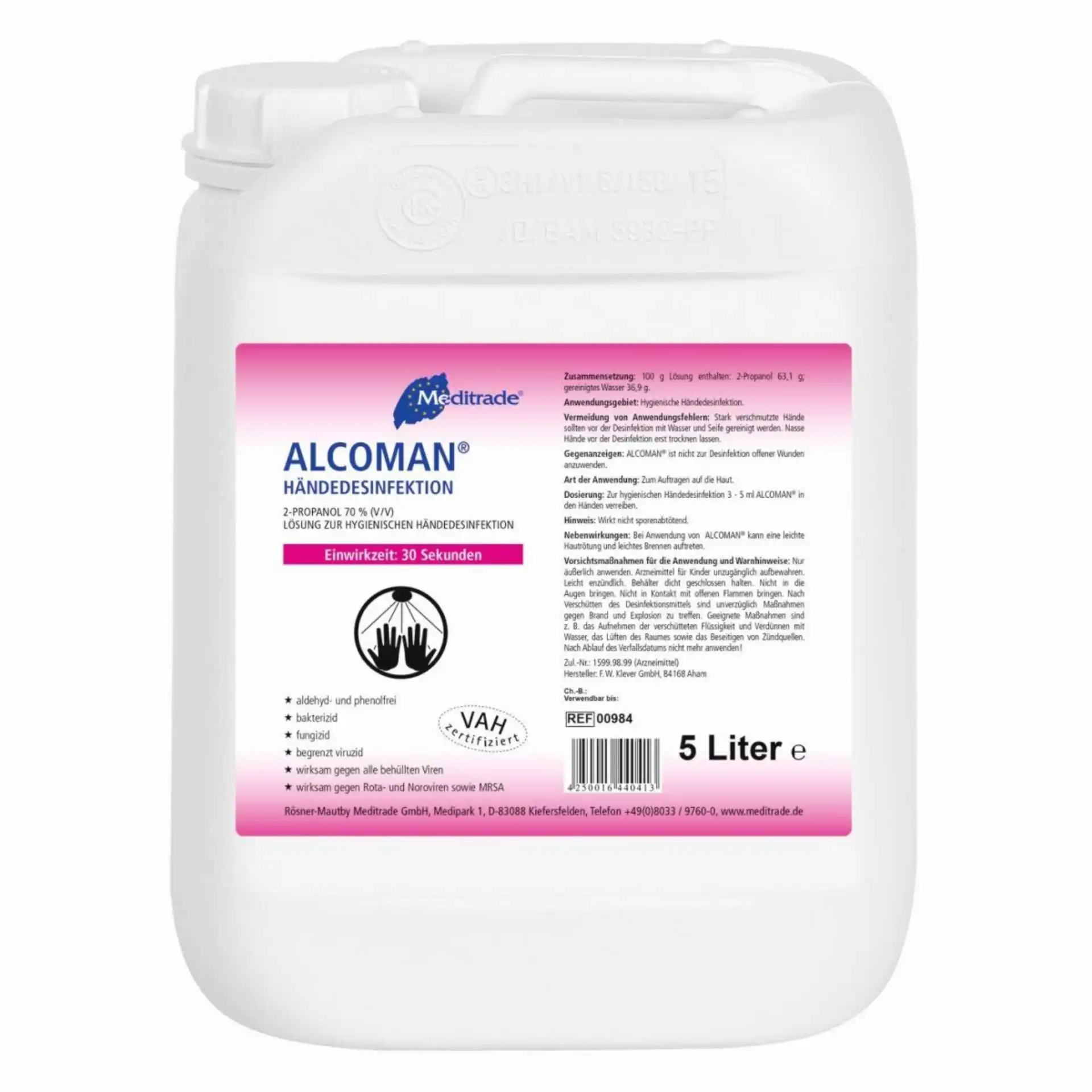 Alcoman Handdesinfektion 5L Kanister Desinfektionsmittel Alcoman Handdesinfektion 5L Kanister Desinfektionsmittel