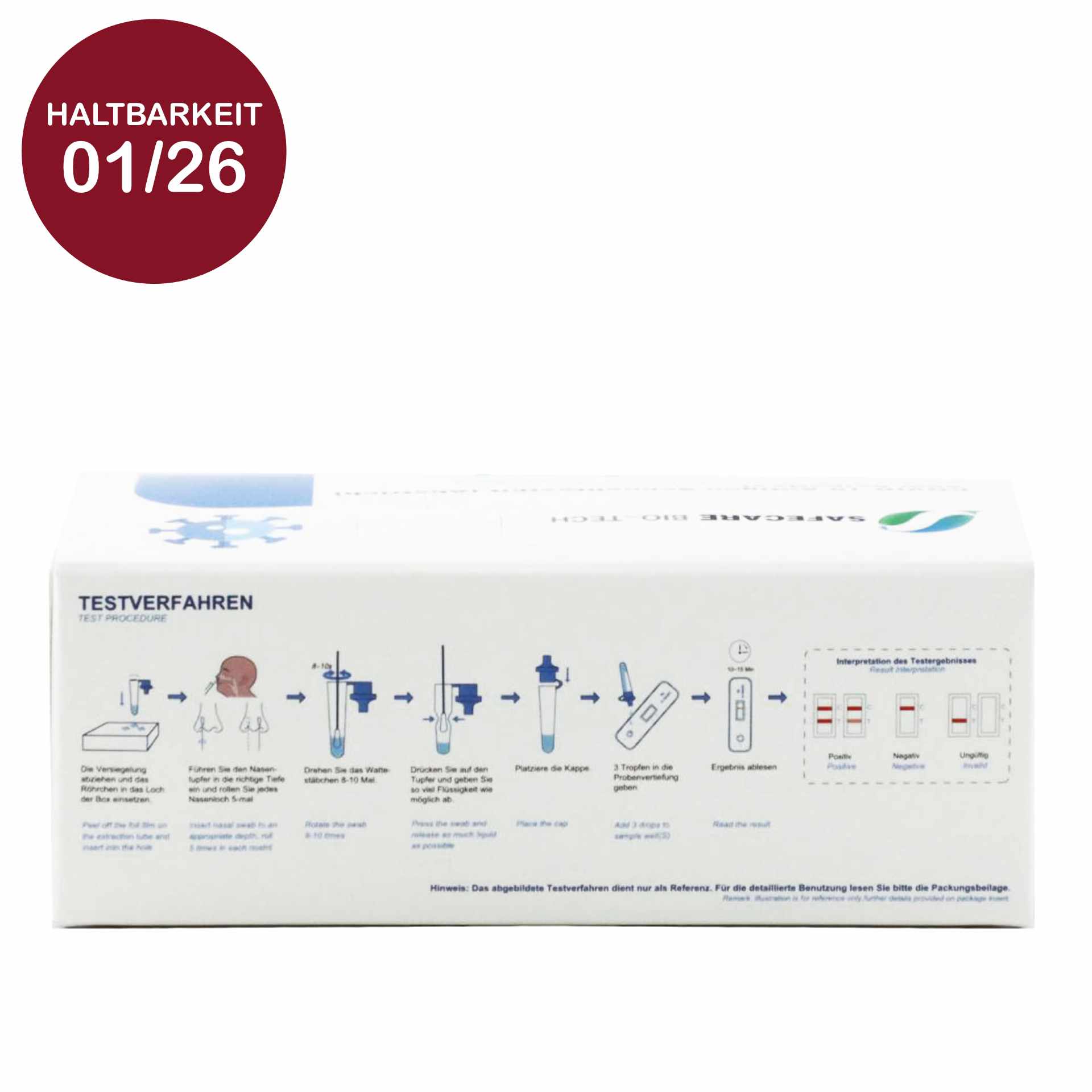 Safecare Corona Laientest 5er Pack Rückseite