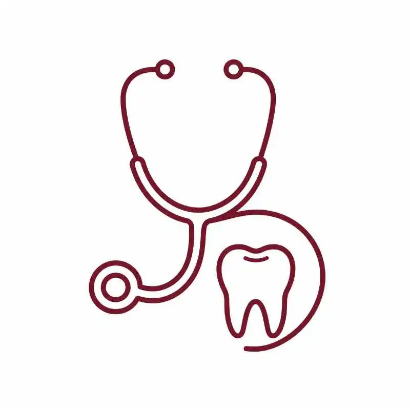 Zahnmedizin und Praxisbedarf – Stethoskop mit Zahn Symbol