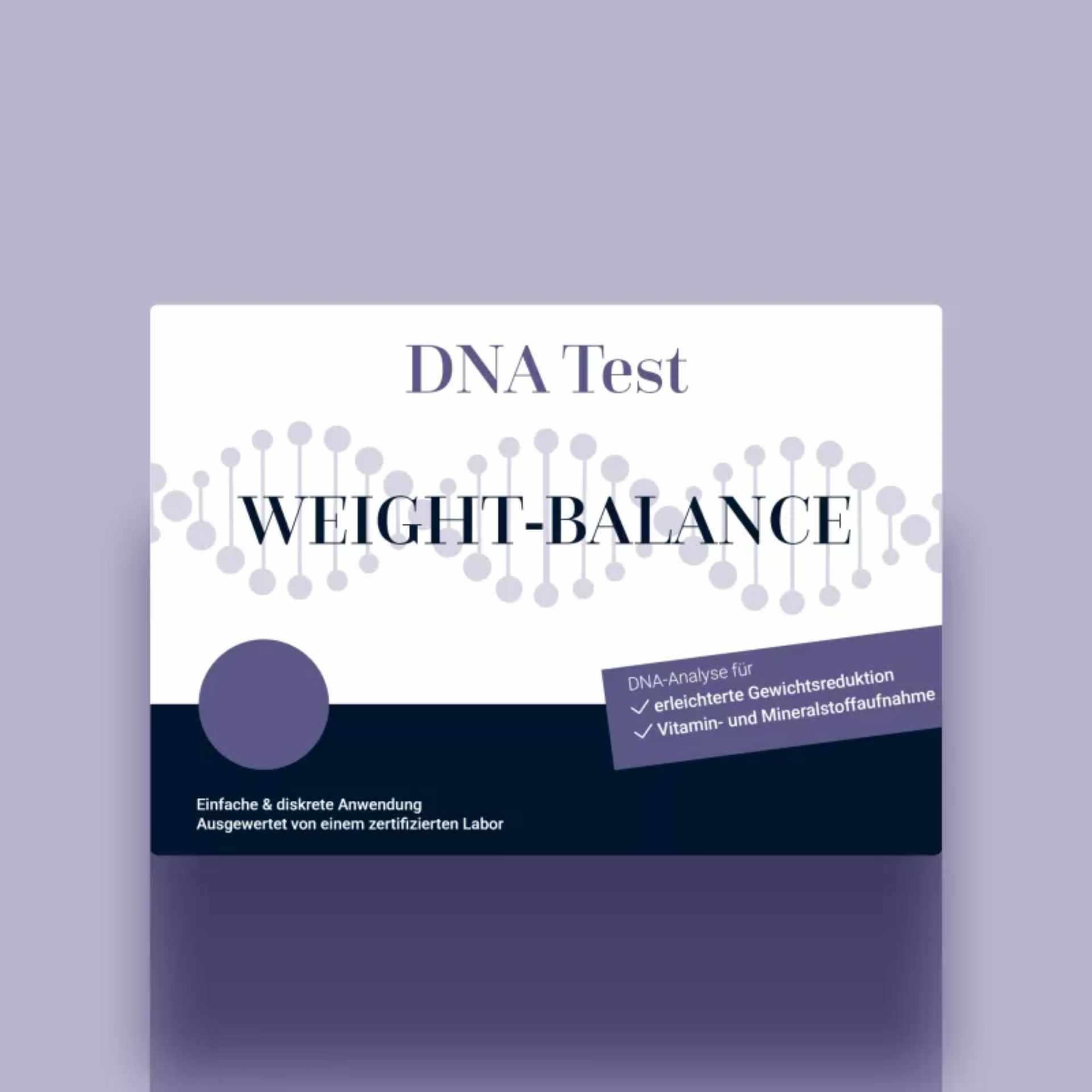 Weight-Balance DNA-Test – Genetische Stoffwechsel- und Ernährungsanalyse | MYBODY Lab Weight-Balance DNA-Test Verpackung – genetische Stoffwechselanalyse für Gewichtsmanagement
