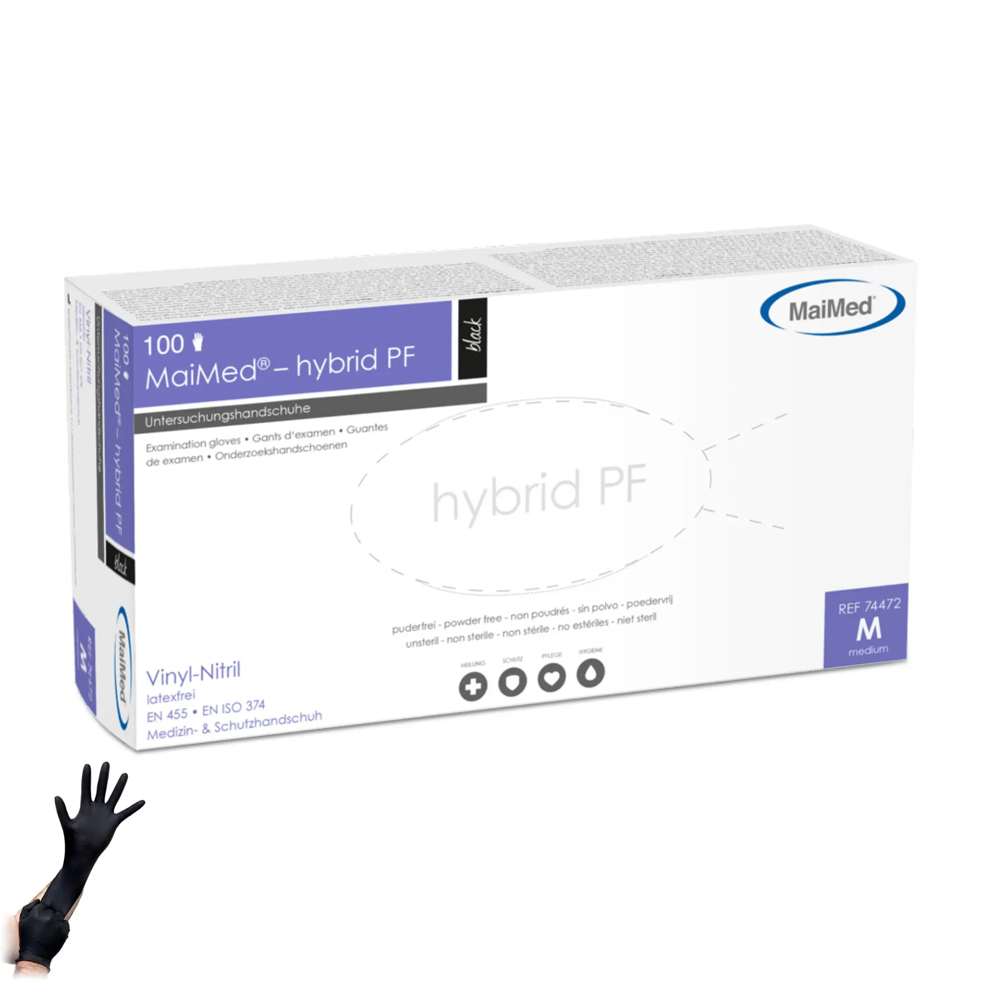 MaiMed Hybridhandschuh schwarz