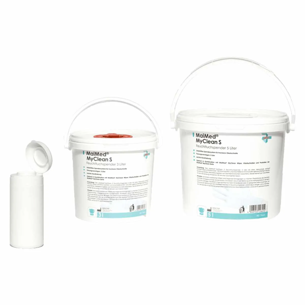 MaiMed® MyClean S Spendersystem – Spenderdose 800 ml, Feuchttuchspender 3 l und 5 l