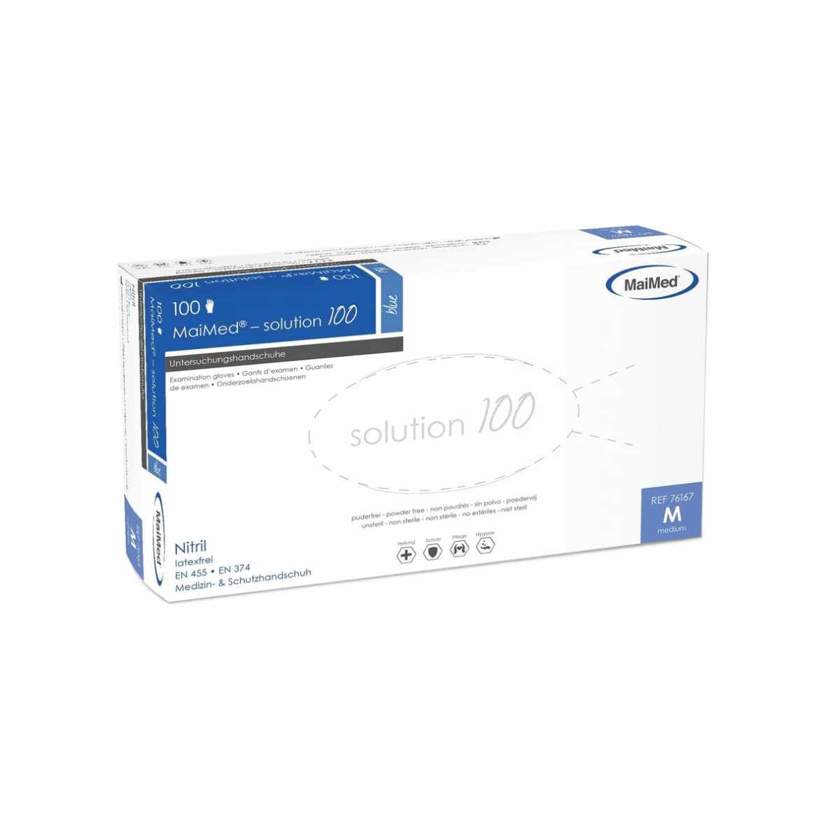 MaiMed Solution100 blue blauer Einmalhandschuh