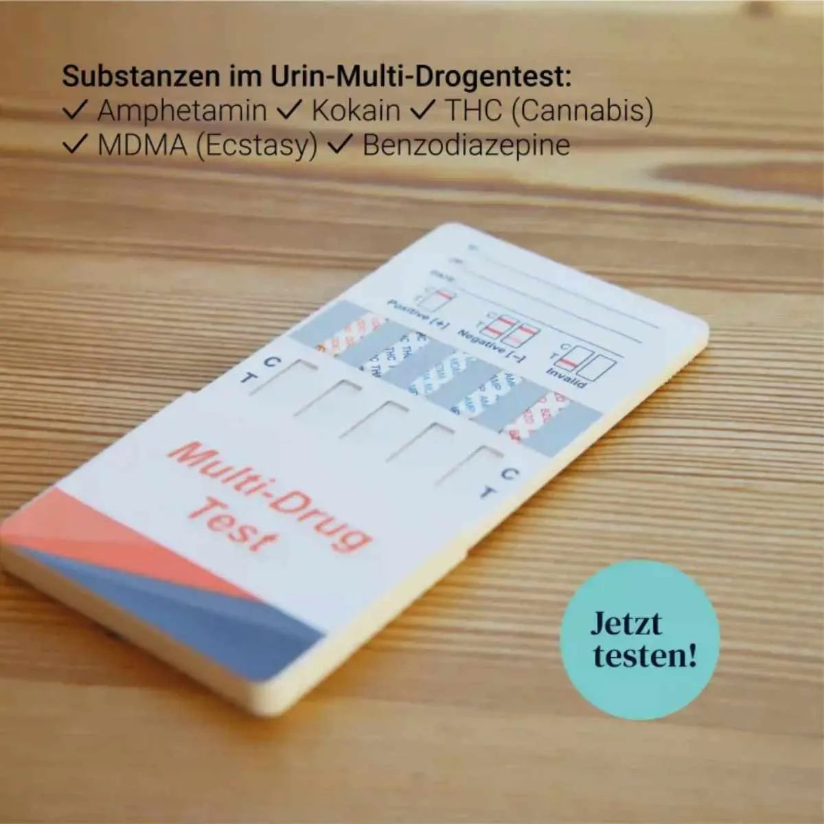 Urin-Multi-Drogentest – nachweisbare Substanzen wie Amphetamin, Kokain, THC, MDMA und Benzodiazepine