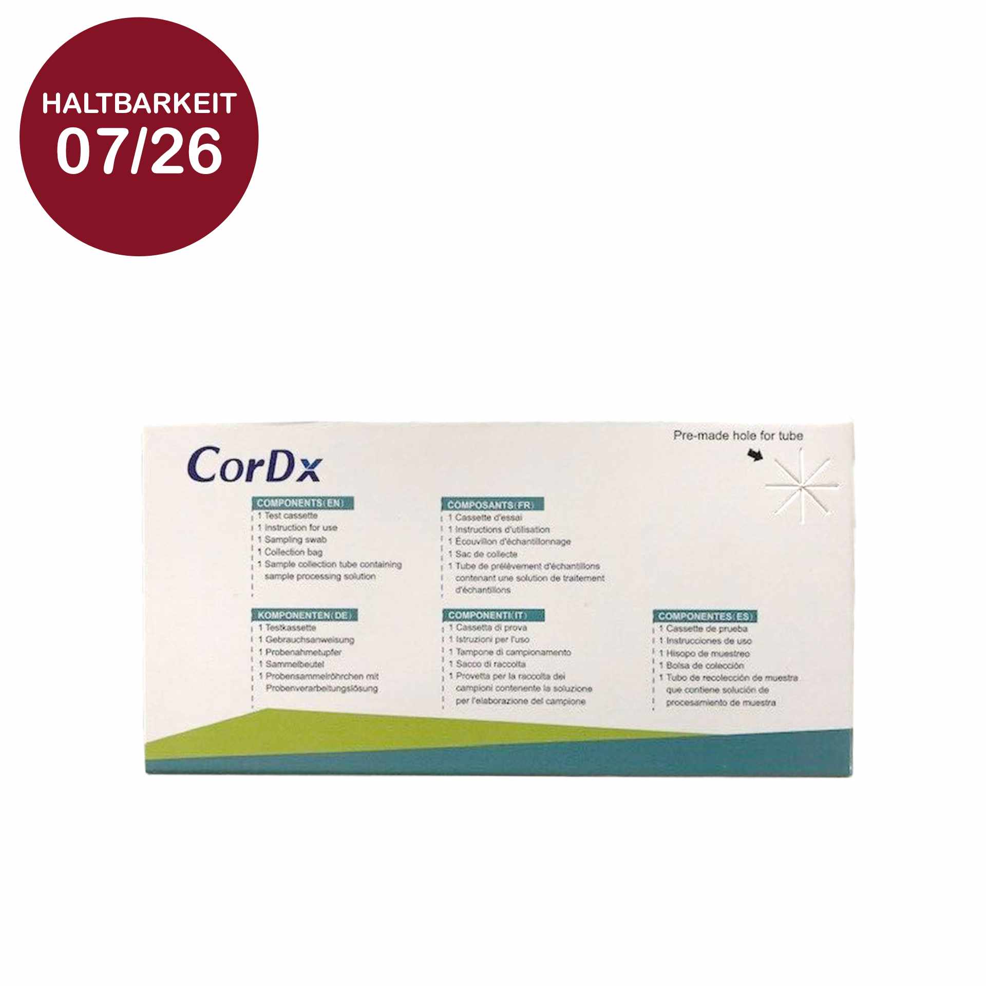 CorDx 1er Combo Selbsttest Packung Rueckseite