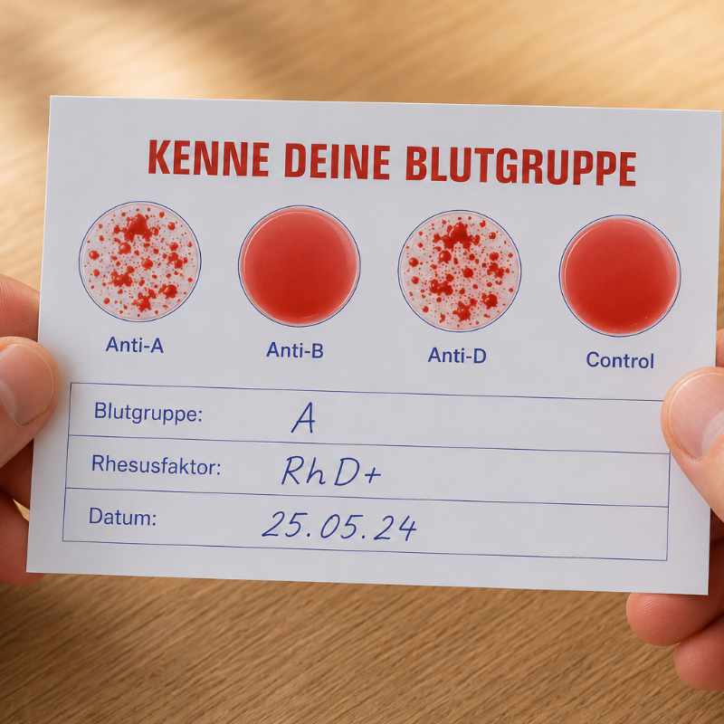 Testergebnis ablesen: Blutgruppe im AB0-System und Rhesusfaktor