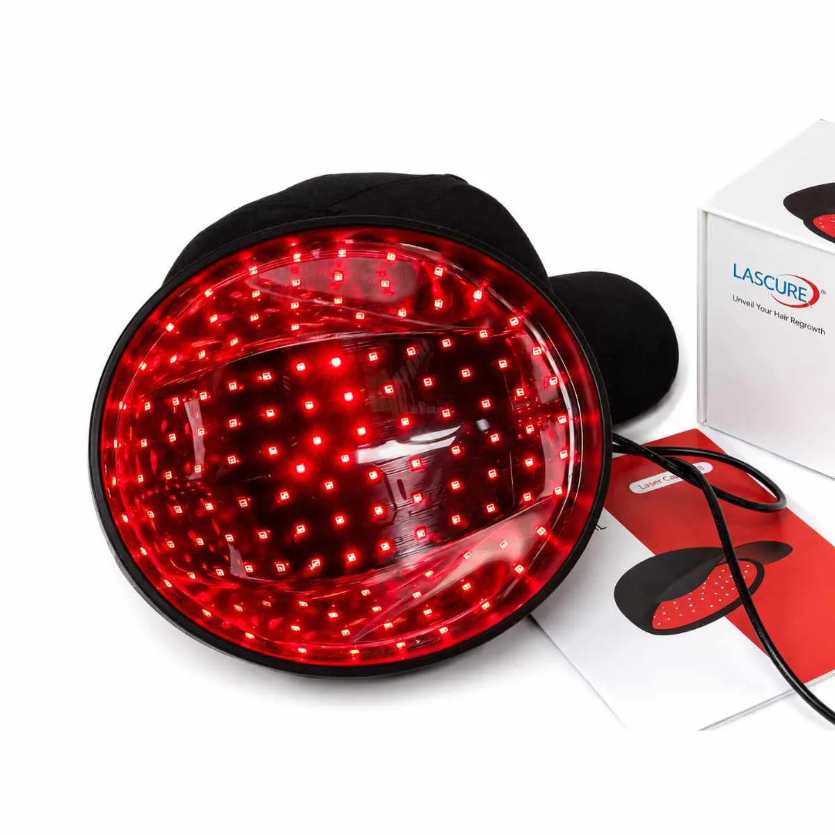 Innenansicht der Laser Cap 128 mit roten LED-Lasern
