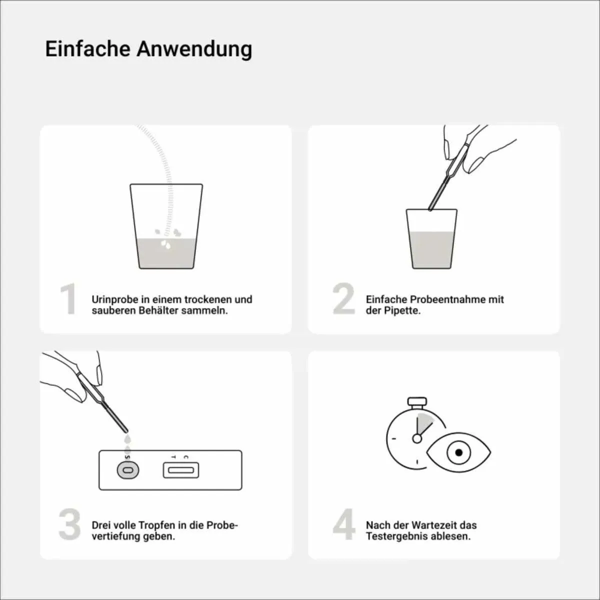 Anwendung des Nikotin (Cotinin) Selbsttests für Zuhause in wenigen Schritten
