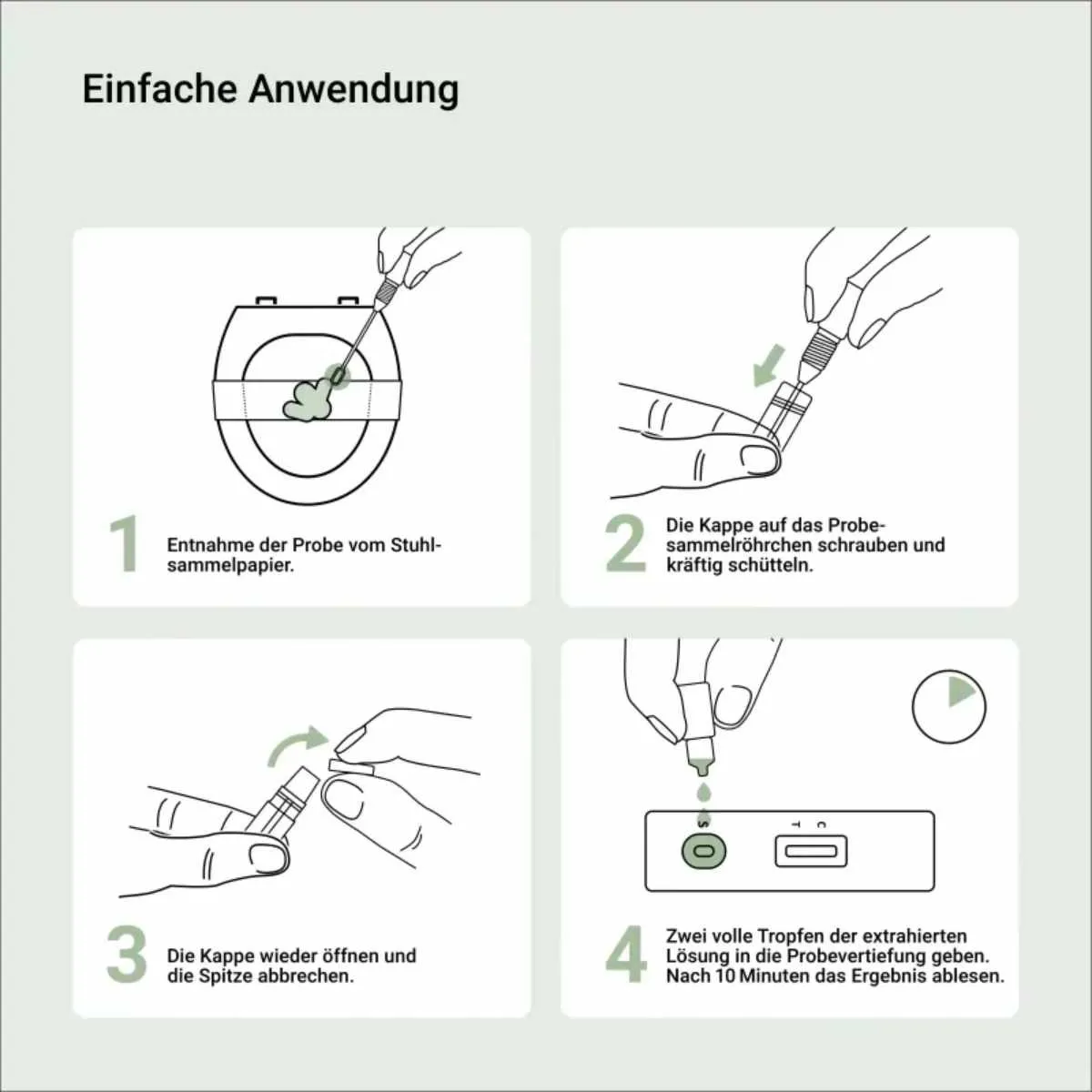Anwendung des Helicobacter pylori Magengesundheit Selbsttests für Zuhause in wenigen Schritten