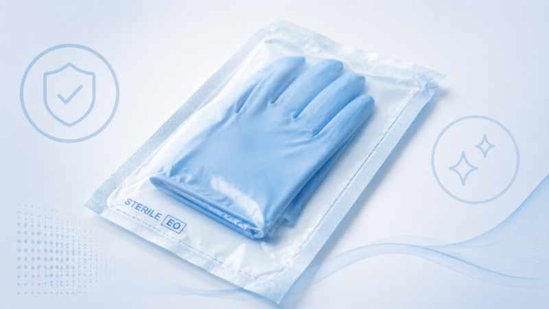 Steril verpackte Einmalhandschuhe