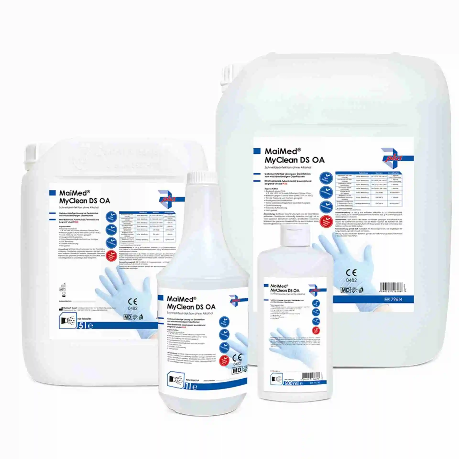 MaiMed® MyClean DS OA alkoholfreie Schnelldesinfektion – 500 ml, 1 l, 5 l und 10 l Varianten