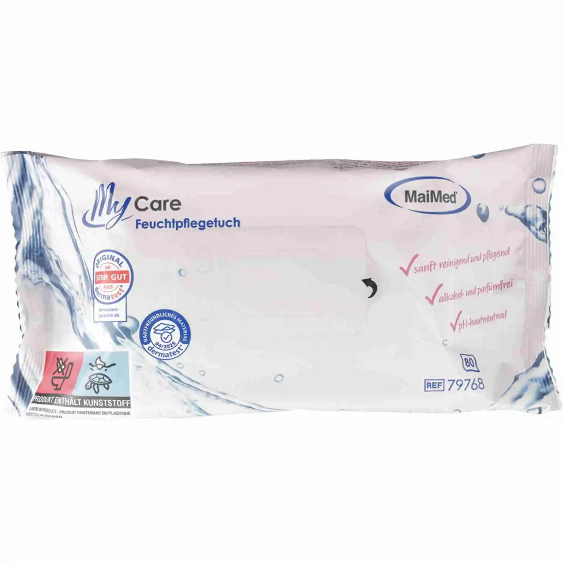 MyCare Feuchtpflegetuch – 80 Blatt / Pack MyCare Feuchtpflegetuch 80 Blatt – alkohol- und parfümfreie Pflegetücher mit 99 % Wasser, für Altenpflege und Babys