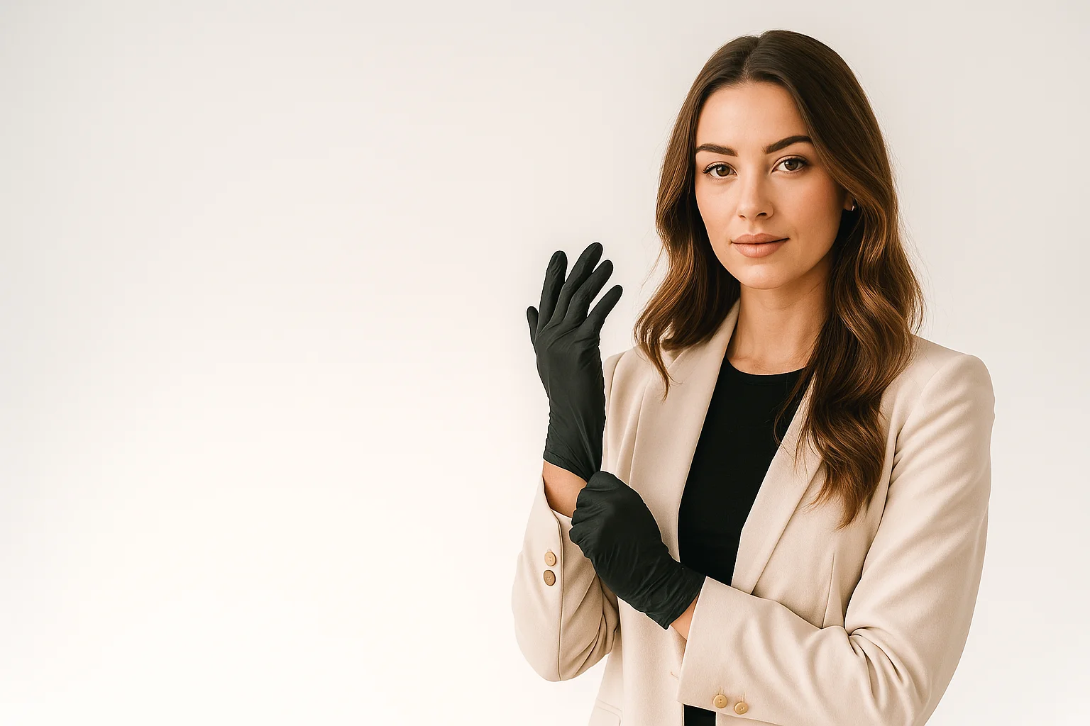 schutzhandschuhe frau mit handschuhen