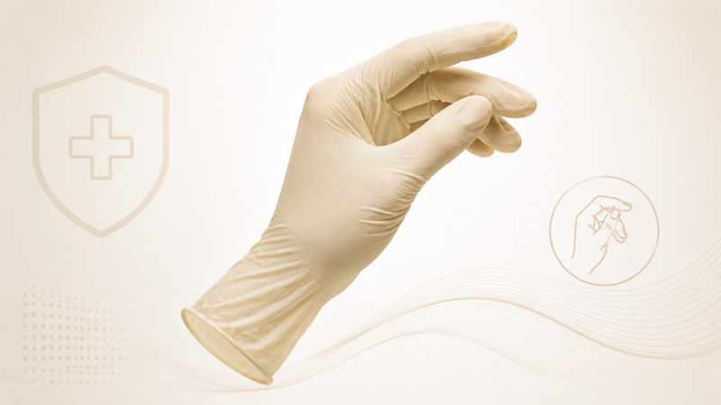 Latex-Einmalhandschuhe in Naturfarbe