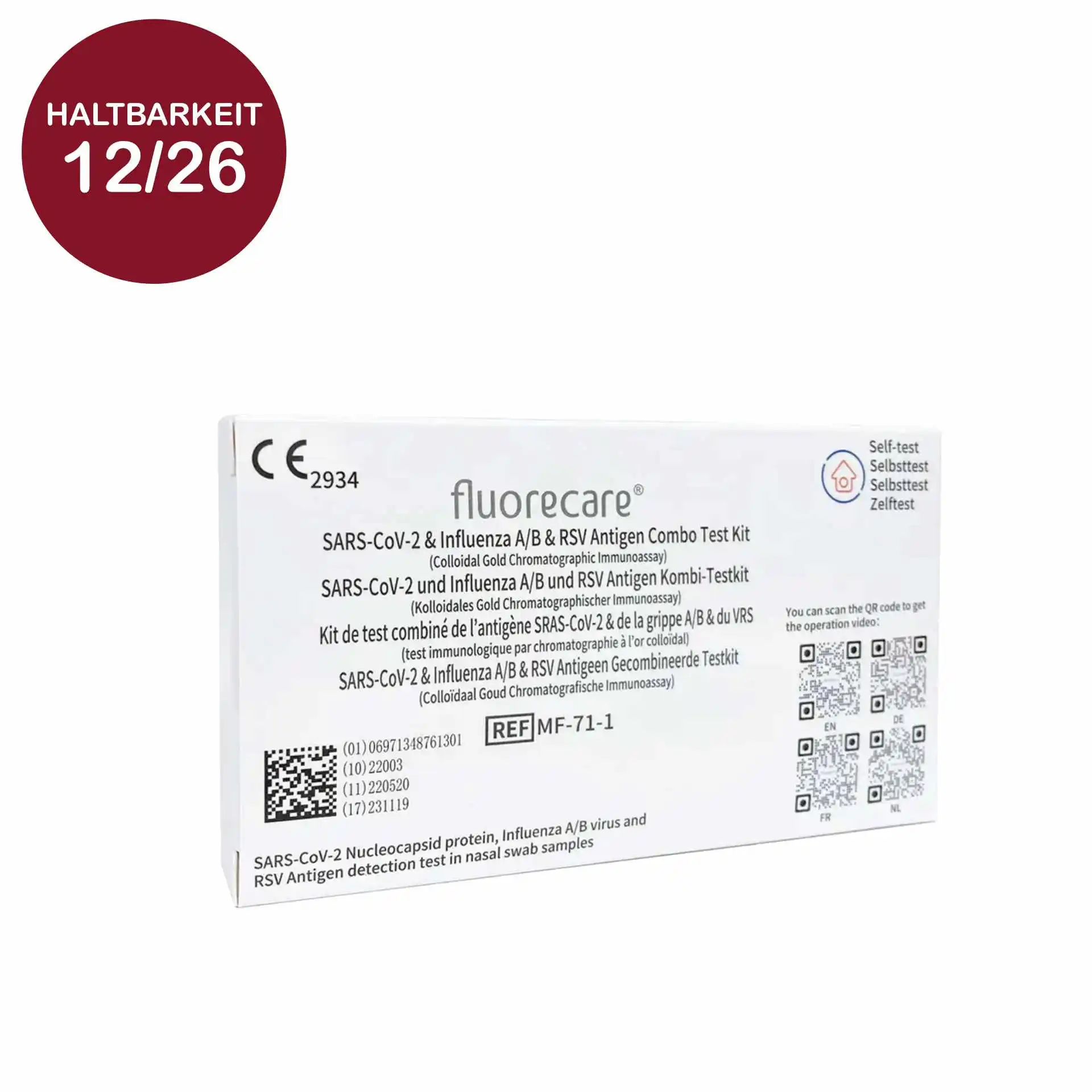 Fluorecare Combotest 1er-Selbsttest Packung Fluorecare Combotest 1er-Selbsttest Packung