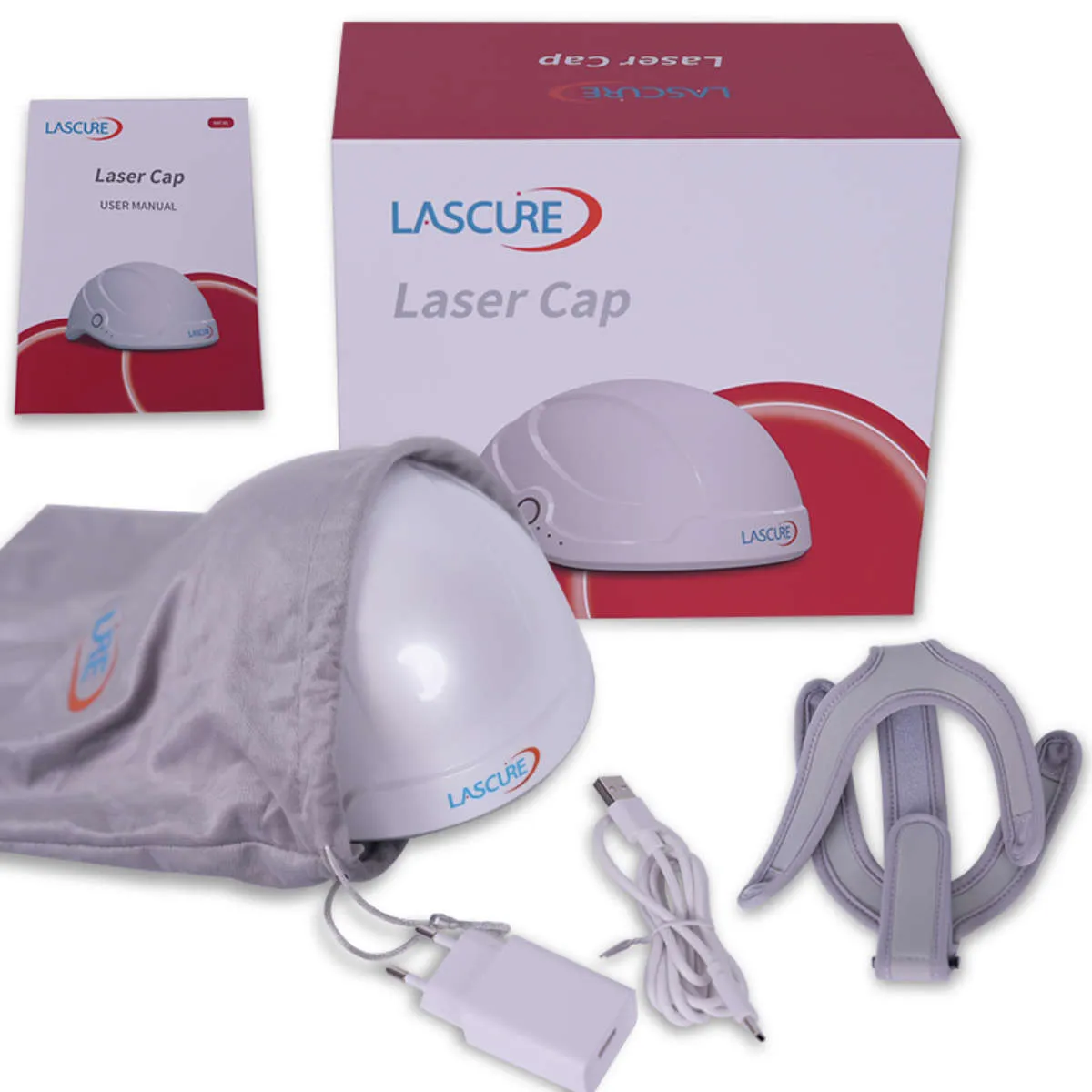 Laser Helm Lieferumfang mit Verpackung