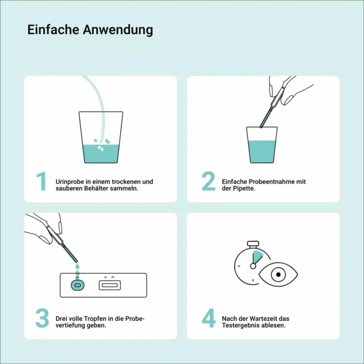 Anwendung des Drogen Multi-Test (5-fach) Selbsttests für Zuhause in wenigen Schritten