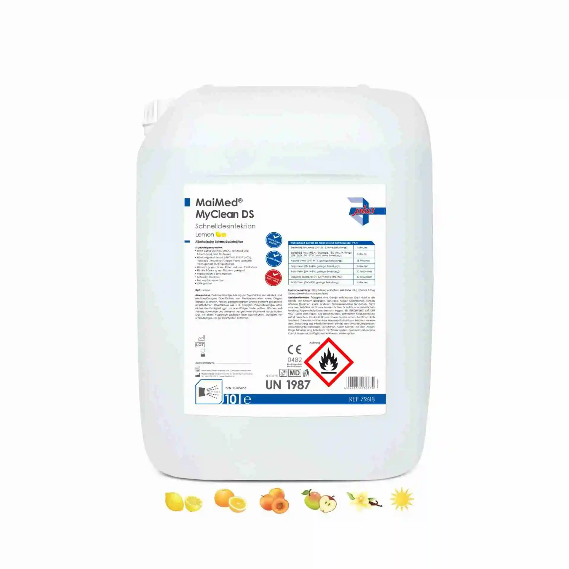 MaiMed® MyClean DS Duft 10 l – alkoholische Schnelldesinfektion mit Lemon-Duft, VAH-gelistet