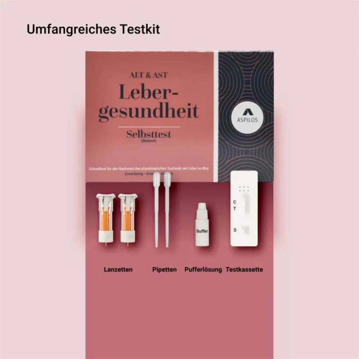 Lieferumfang des Lebergesundheit Selbsttests für Zuhause