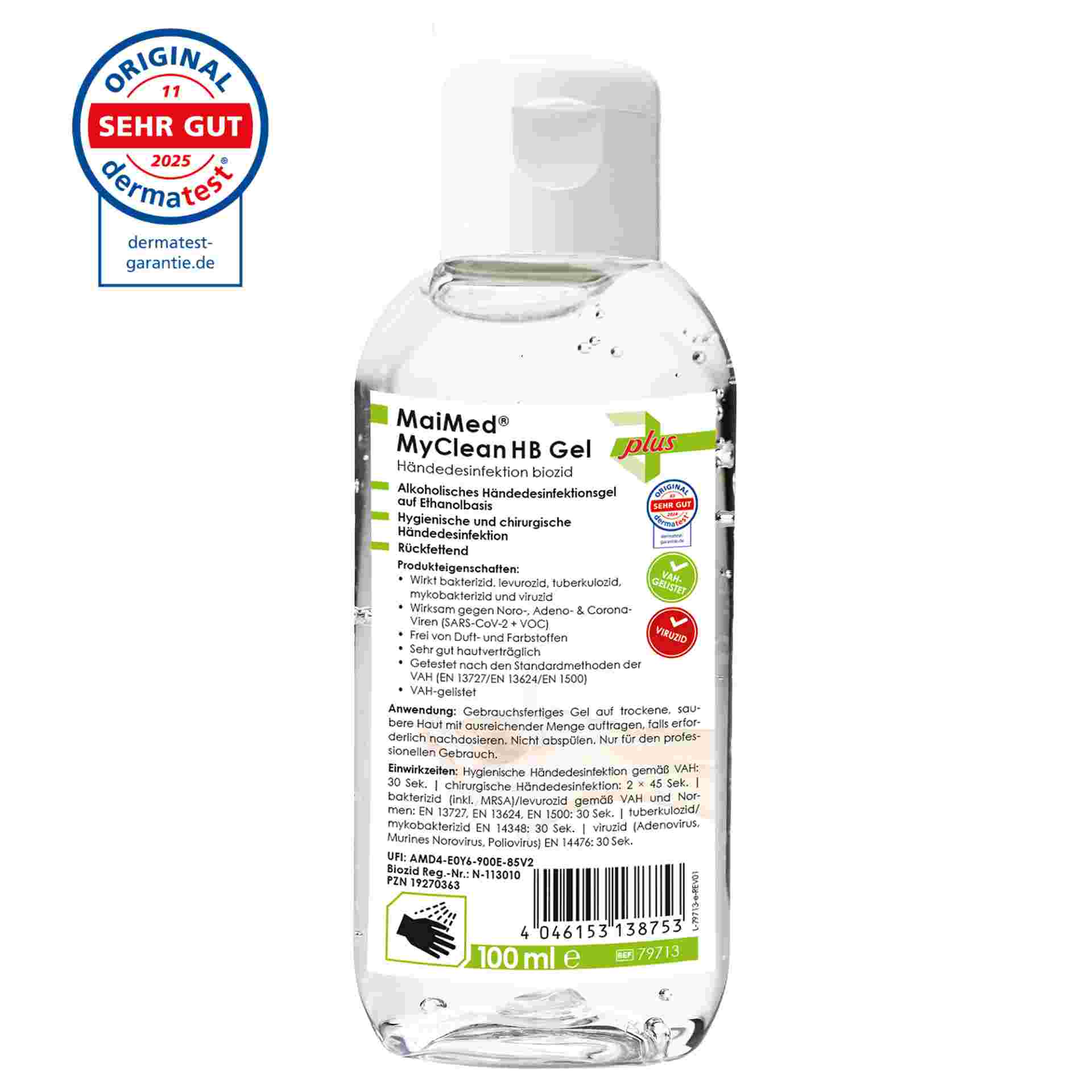 MaiMed® MyClean HB Gel 100 ml MaiMed® MyClean HB Gel 100 ml – alkoholisches Händedesinfektionsgel, VAH-gelistet