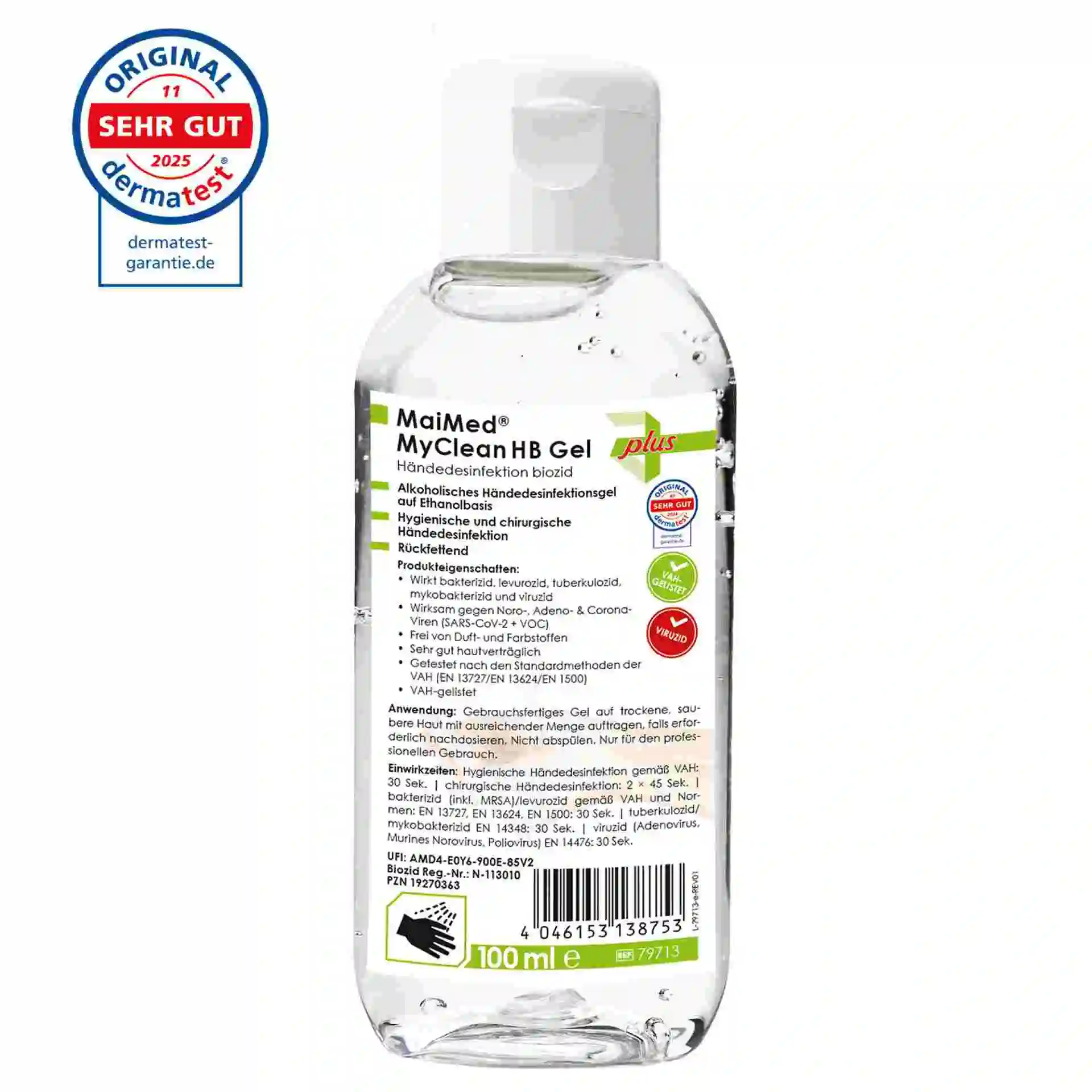 MaiMed® MyClean HB Gel 100 ml – alkoholisches Händedesinfektionsgel, VAH-gelistet