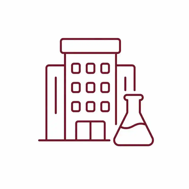 Klinik- und Laborbedarf – medizinische Einrichtung mit Labor Symbol