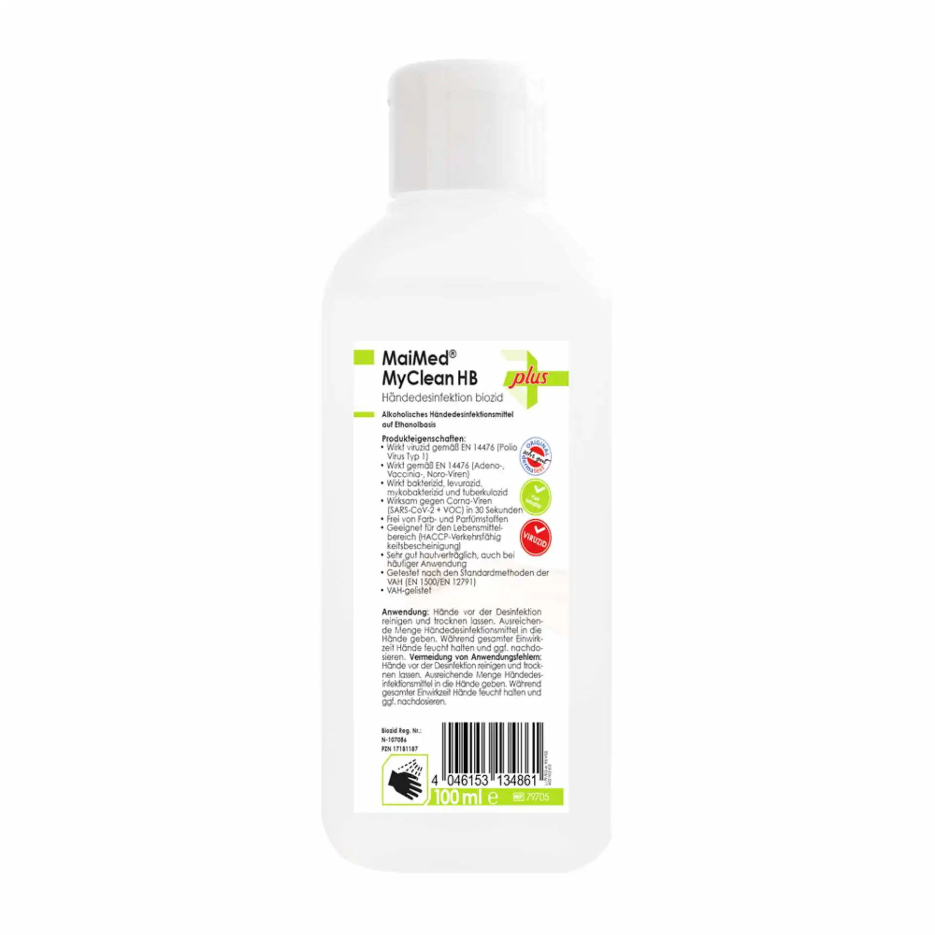 MaiMed® MyClean HB 100 ml – viruzides Händedesinfektionsmittel parfümfrei