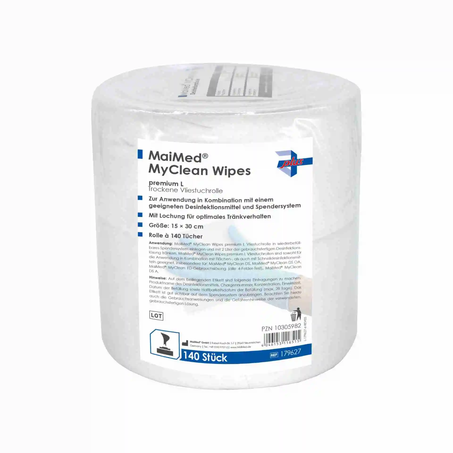 MaiMed® MyClean Wipes premium L – trockene Vliestuchrolle 15×30 cm, 140 Blatt