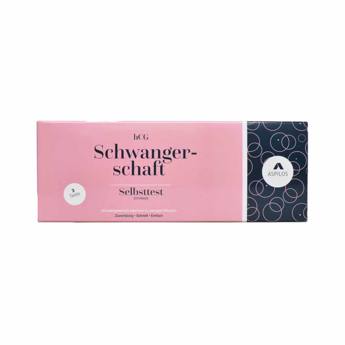 Aspilos hCG Schwangerschaftstest Selbsttest für Zuhause, Verpackung mit 3 Tests